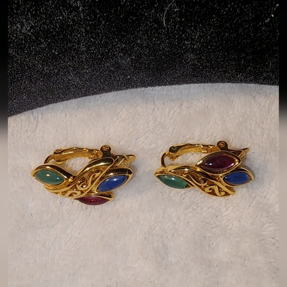 Elegant Gold Multicolor Earrings